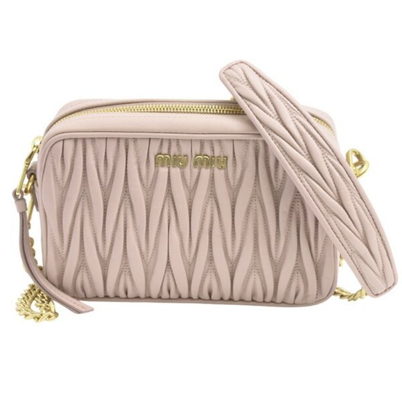 MIU MIU Pink Leather Shoulder Bag - Picture 1 of 9